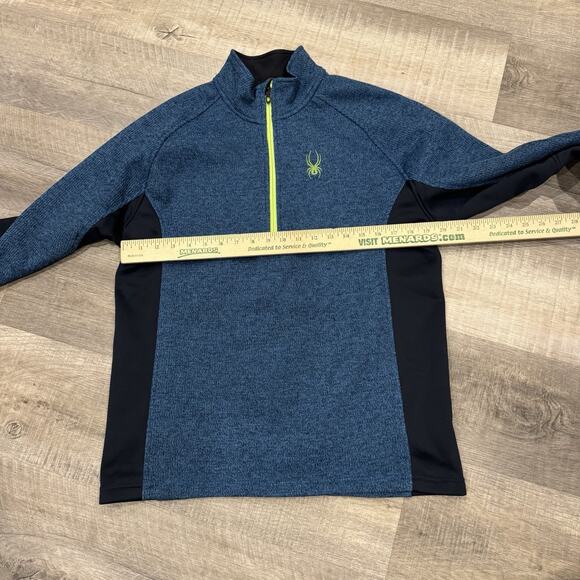 Spider Men’s Outboard 1/2 Zip Fleece Jacket Blue And Green Medium New - Picture 6 of 7